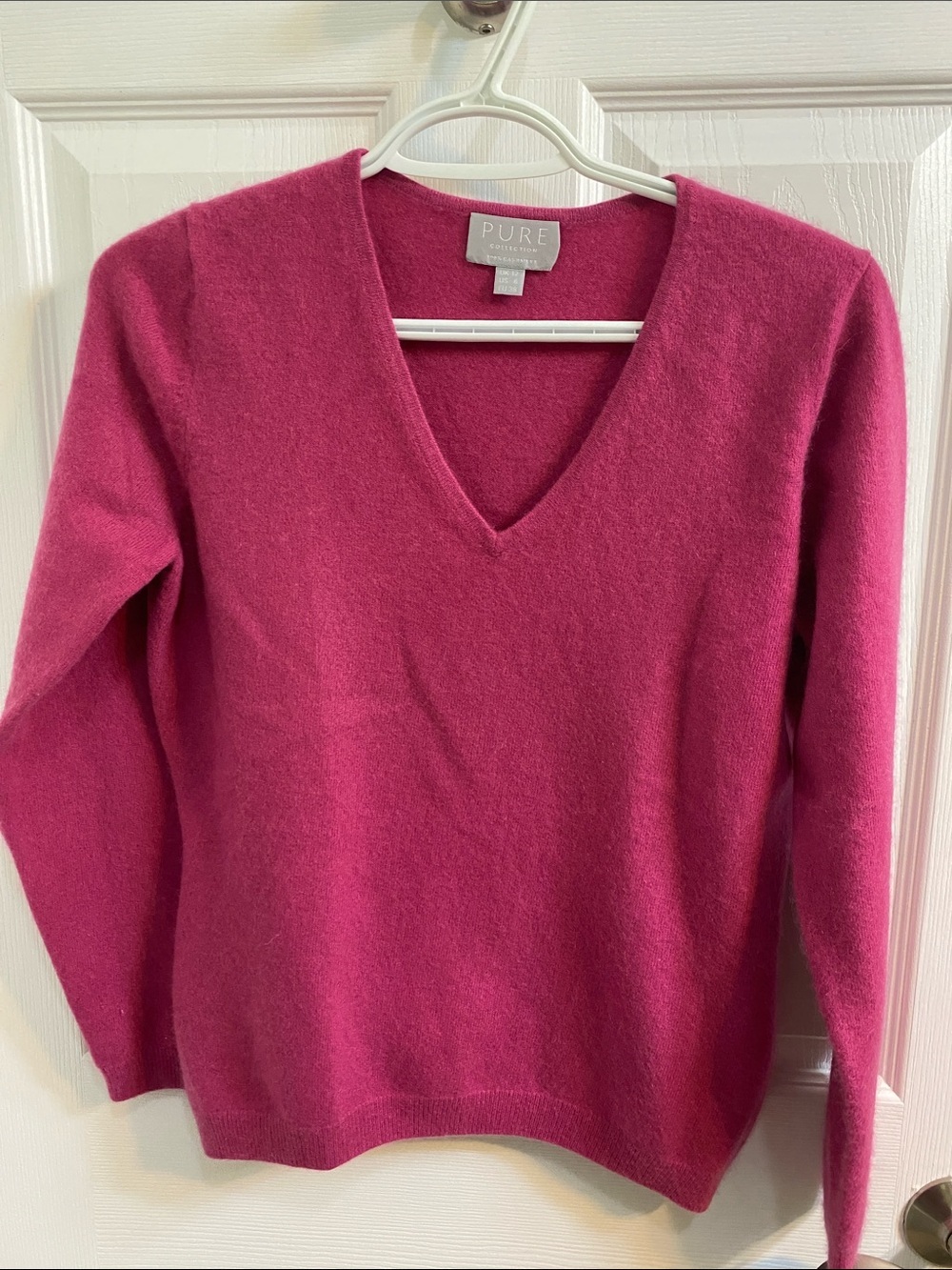 Pure Collection Cashmere Pink V Neck Sweater Women’s Size 6 Softgirl Kawaii